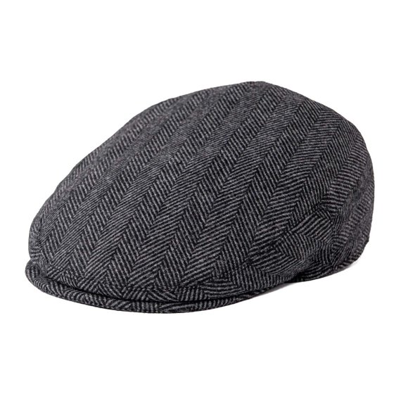 Gorro plano de golf Cap FEINION, lana, tweed, Newsboy, Ivy Gatsby, gris