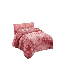 Genérico - Set Cobertor De Invierno Peludo 2 Plazas 230X250Cm Rosa