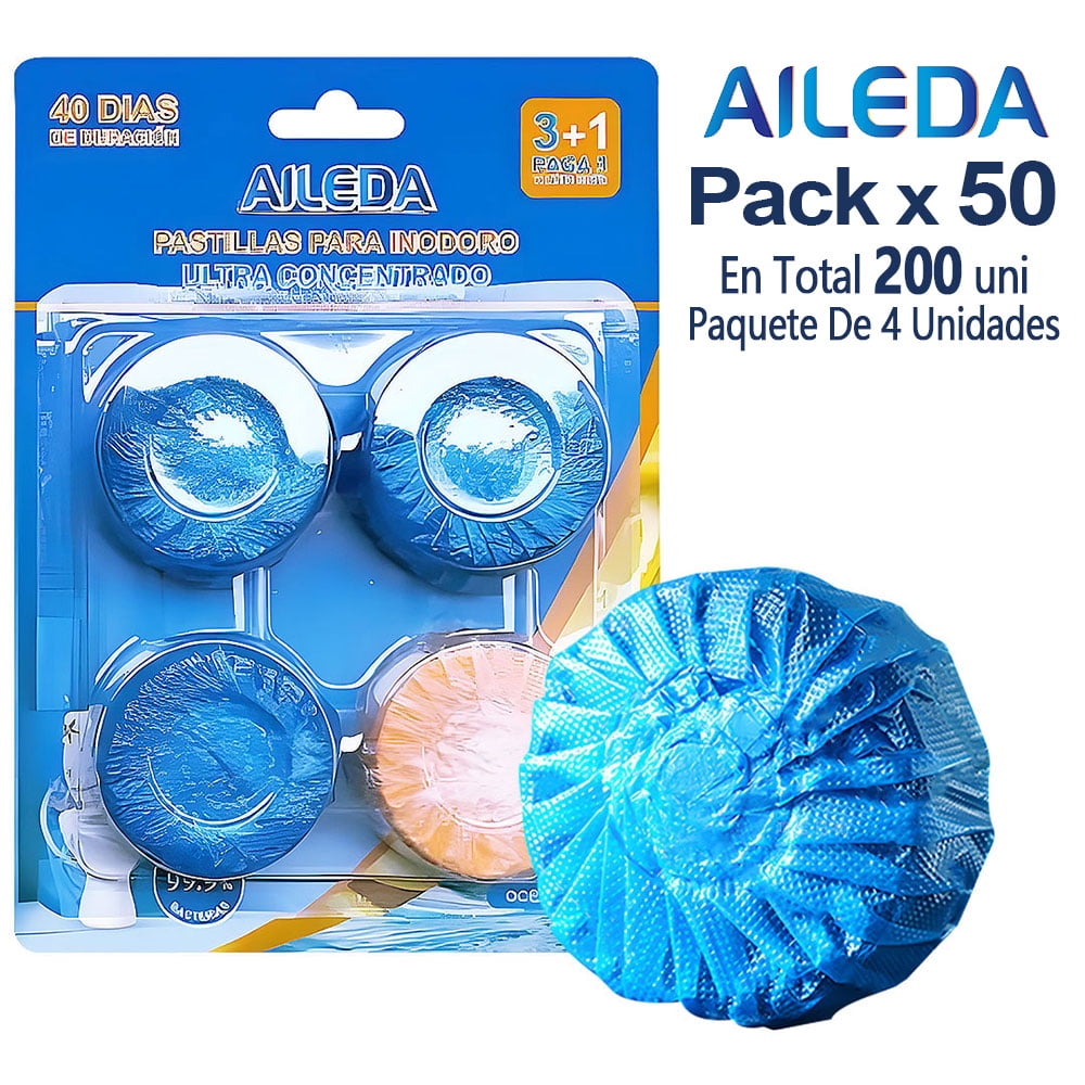 Aileda Productos De Limpieza Para El Baño Y El Inodoro, 1 Bolsa Con 4 Bloques En Total 50 Bolsas