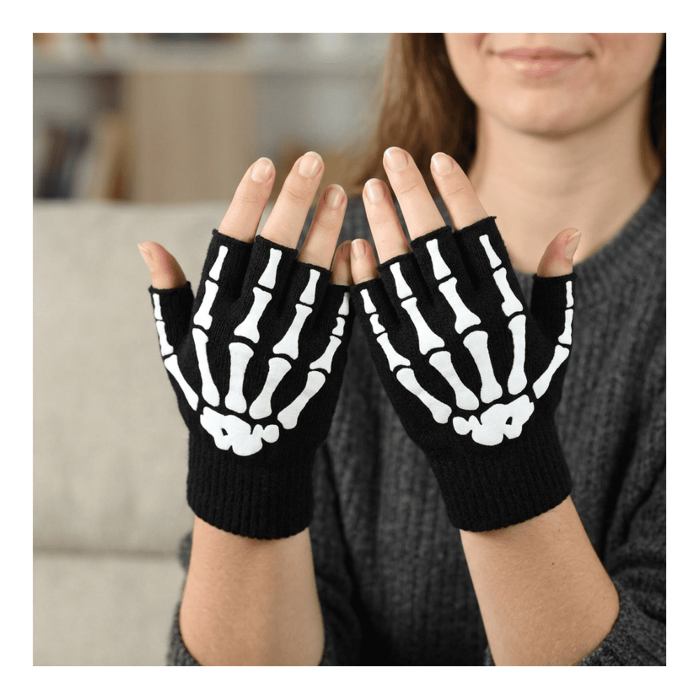 Genérico - Guantes Sin Dedos Tácticos Calavera - Bicicleta Moto Gym Unisex