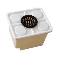 Magideal - Cubo Para Hidroponía Con De Sifón, Herramienta De Cultivo Sin Suelo, 12 X 10 X 9 Pulgadas, Macetero Para Cultivo De Verduras Para Centros Tapa De 1 Orificio