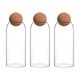 thumbnail image 1 of Set 3 Botellas Frascos Contenedor 1200mL Vidrio 20cm Corcho, 1 of 3