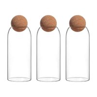 Disparo - Set 3 Botellas Frascos Contenedor 1200Ml Vidrio 20Cm Corcho