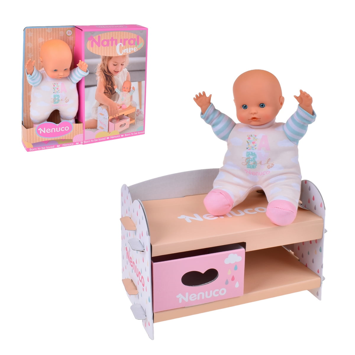 Muñeca Nenuco Cuidado Natural Para Bebé Cambiador