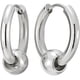thumbnail image 1 of Pendientes de aro con bisagras de acero inoxidable con cuentas circulares para hombres y mujeres (2 unidades), 1 of 5
