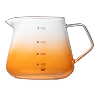 Magideal - Taza De Espresso Con Vertedor, Reutilizable, Para Té Con Asa, Para Café, Leche, Espumador, Taza Medidora De Vidrio Para Beber En Casa O Cafetería Naranja