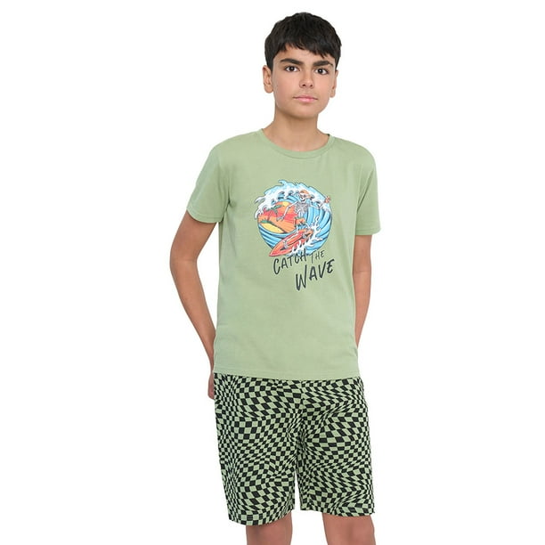 Pijama Niño Teen Corto Verde Corona