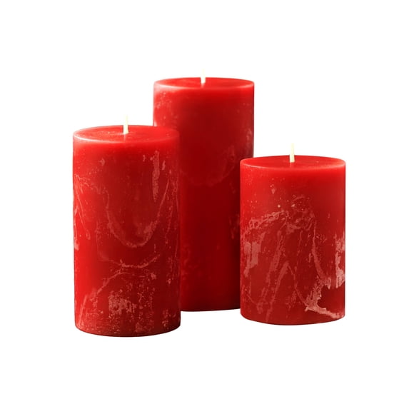 Juego de velas Becky Home 3x4 cm, 3x5 cm, 3x6 cm Aroma a Manzana Roja