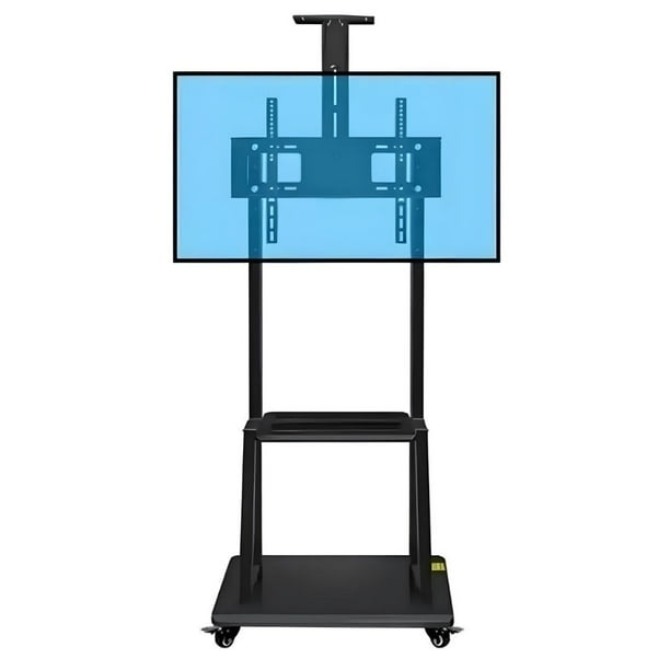 Rack Soporte Con Ruedas Pedestal Móvil 32 A 70 Color Negro
