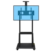 Line - Rack Soporte Con Ruedas Pedestal Móvil 32 A 70 Color Negro