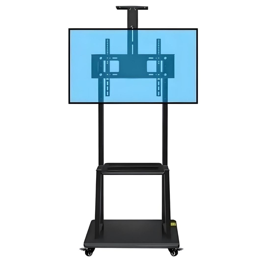 Line - Rack Soporte Con Ruedas Pedestal Móvil 32 A 70 Color Negro