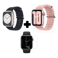 Fitpro - 2 Correa Ocean Smartwatch + Protector 45Mm Rosa
