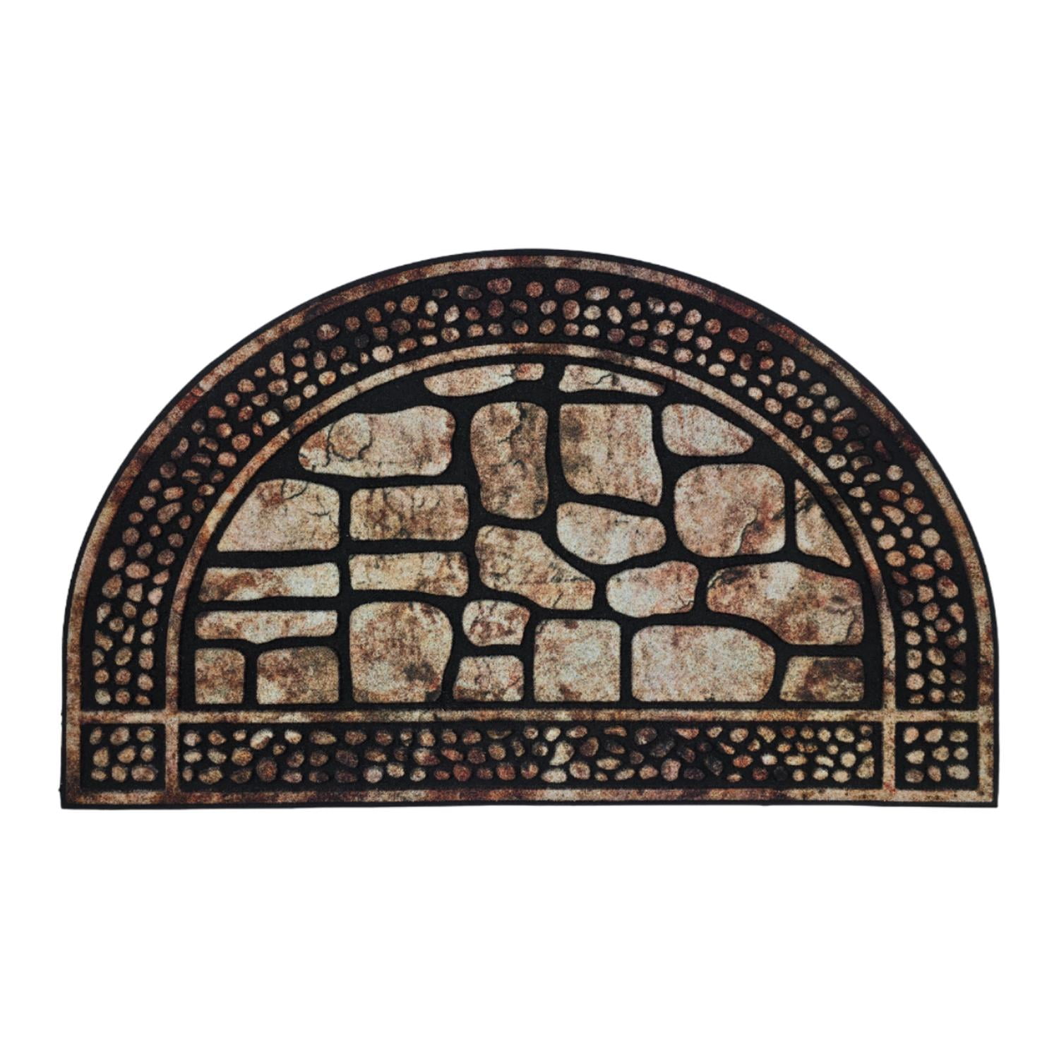 Fliperex - Alfombra Limpiapies Felpudo Alfombra De Entrada Piedra Semi Negro