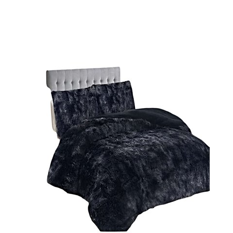 Genérico - Pack Cobertor De Invierno Peludo 2 Plazas 230X250Cm Negro