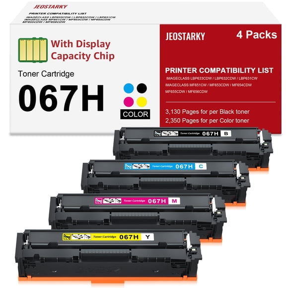 Juego de cartuchos de tóner Jeostarky compatibles con Canon 067H para MF656cdw
