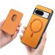 thumbnail image 3 of Funda de Cuero Magnética con Tarjetero para Google Pixel 8 Cubierta Delgada Amarillo, 3 of 5