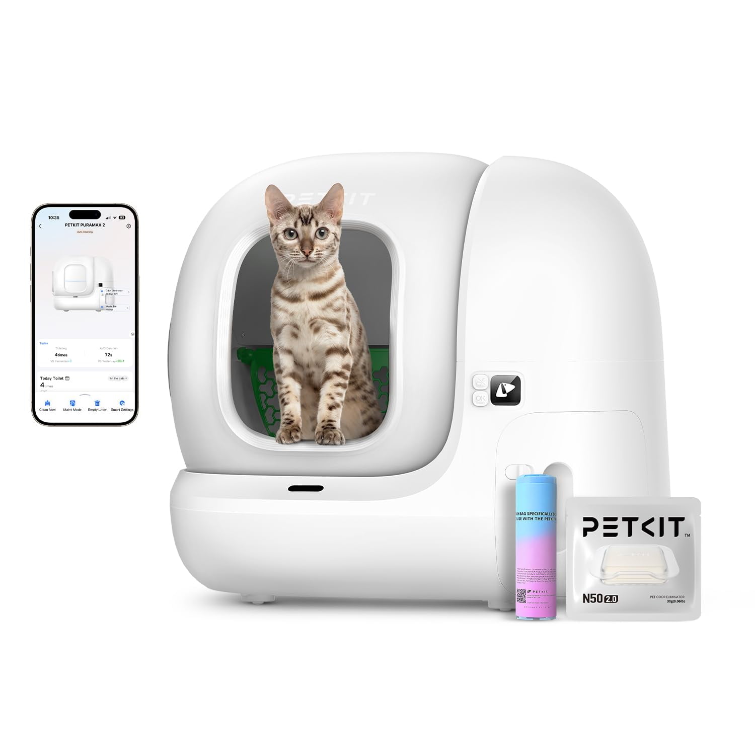 Caja de arena para gatos PETKIT PuraMax 2 autolimpiante automática con WiFi