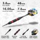 thumbnail image 2 of Dardos Soft Tip Viper Black Ice con anillos rojos, 16 g, 2 of 9