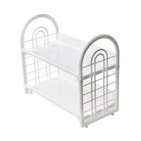 Magideal - Organizador De Escritorio, Estantería De Libros, Gran Capacidad, Versátil, De 2 Capas, Para Artículos De Tocador, Para Baño, Papelería, Sala De Estar, Blanco