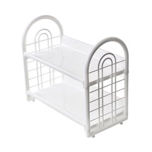 Magideal - Organizador De Escritorio, Estantería De Libros, Gran Capacidad, Versátil, De 2 Capas, Para Artículos De Tocador, Para Baño, Papelería, Sala De Estar, Blanco