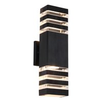 Genérico - Lámpara Aplique Pared Exterior Led Impermeable Negra Jhn