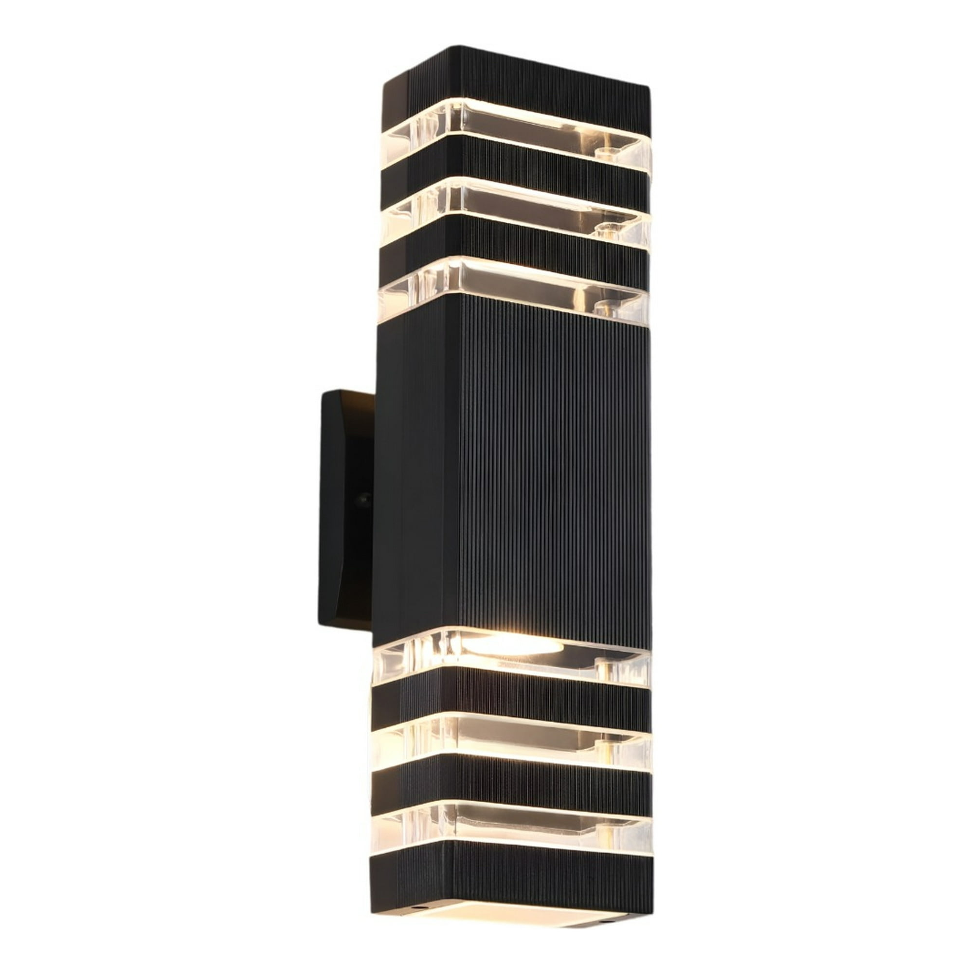 Genérico - Lámpara Aplique Pared Exterior Led Impermeable Negra Jhn