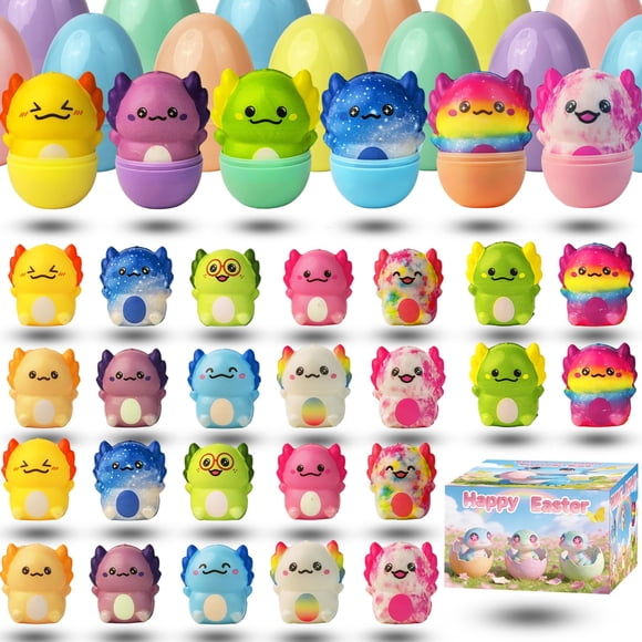 Paquete de 24 huevos de Pascua sorpresa GZJQW con squishies de ajolote