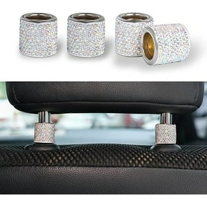 Veat00L - Decoración De Almohadillas Para Asientos De Automóviles, Decoración De 4 Almohadas Para Asientos De Automóviles, Accesorios Para Asientos Interiores De Automóviles De Diamantes Artificiales