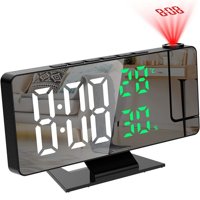 Xusx111 - Reloj Despertador De Proyección Digital Con Pantalla De Temperatura Y Humedad, Pantalla Led Blanca, La Proyección Que Se Puede Girar.