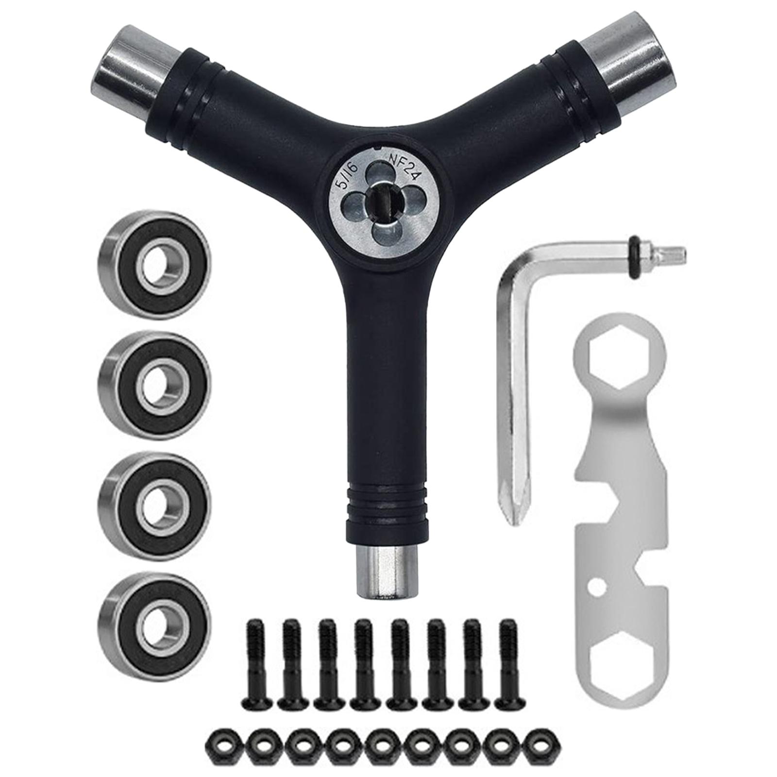 Magideal - Herramienta Para Patines, Portátil Con 4 Rodamientos Con Llave Allen, Accesorio Para Patines, Kit De Herramientas Para Monopatín, Para Monopatín Quad