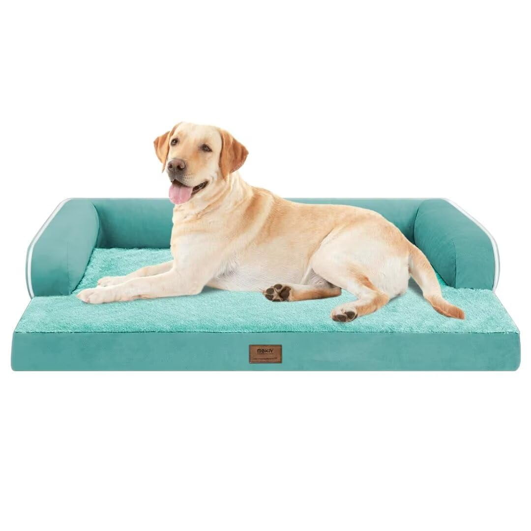 Cama Ortopédica Para Perro Mekiy Azul Acuático Lavable Tamaño Grande