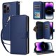 thumbnail image 1 of Funda Cartera con Cremallera y Correa para iPhone 14 Pro Max Soporte y Tarjetero Azul, 1 of 6