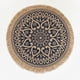 thumbnail image 1 of XmhyTop Juego de 6 Manteletes Redondos Artesanales Bohemio， Fibra de Yute Natural, Colores Negro y Natural, 38 cm, Estilo A, C, 1 of 5