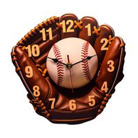 Bothyi - Reloj De Pared Con Diseño De Guante De Béisbol De 10 Pulgadas, Silencioso, Sin Tictac, Para Sala De Estar.