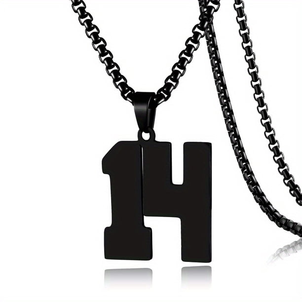 1pc Stylish Stainless Steel Men's Athletes Number Pendant Necklace - Perfect for Baseball, Basketball, and Football Teams - Long Chain Necklace with Sports Number - Ideal Gift for Boys