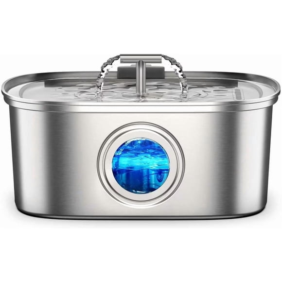Fuente de Agua Casfuy 3,2 L Acero Inoxidable para Perro y Gato