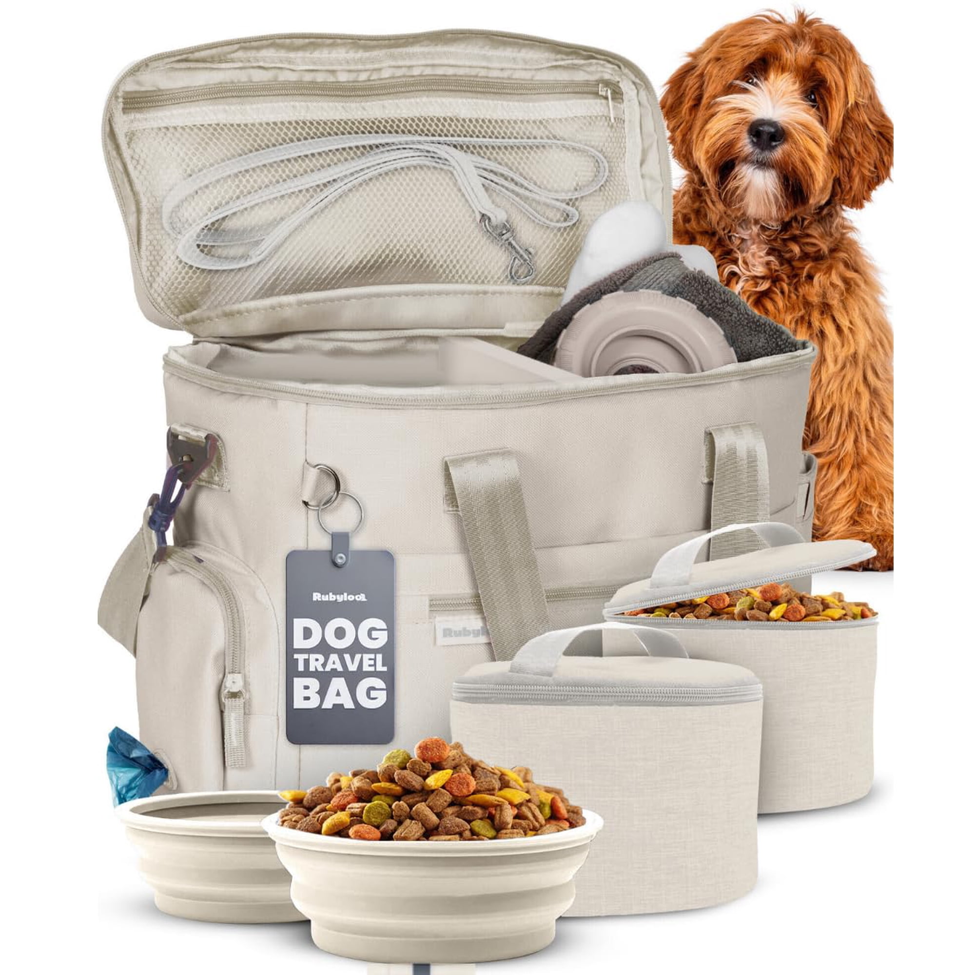 Bolsa De Viaje Para Perros Rubyloo The Original Doggy Bag™ Con Cuencos Y Recipientes Para Comida