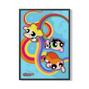 Creango - Cuadro Poster Enmarcado Las Chicas Super Poderosas Diseño 3 Decorativo