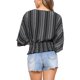 thumbnail image 3 of INSPIRE CHIC Blusa Boho para Mujer de Chifón con Mangas de Murciélago Fruncidas L Negra, 3 of 6