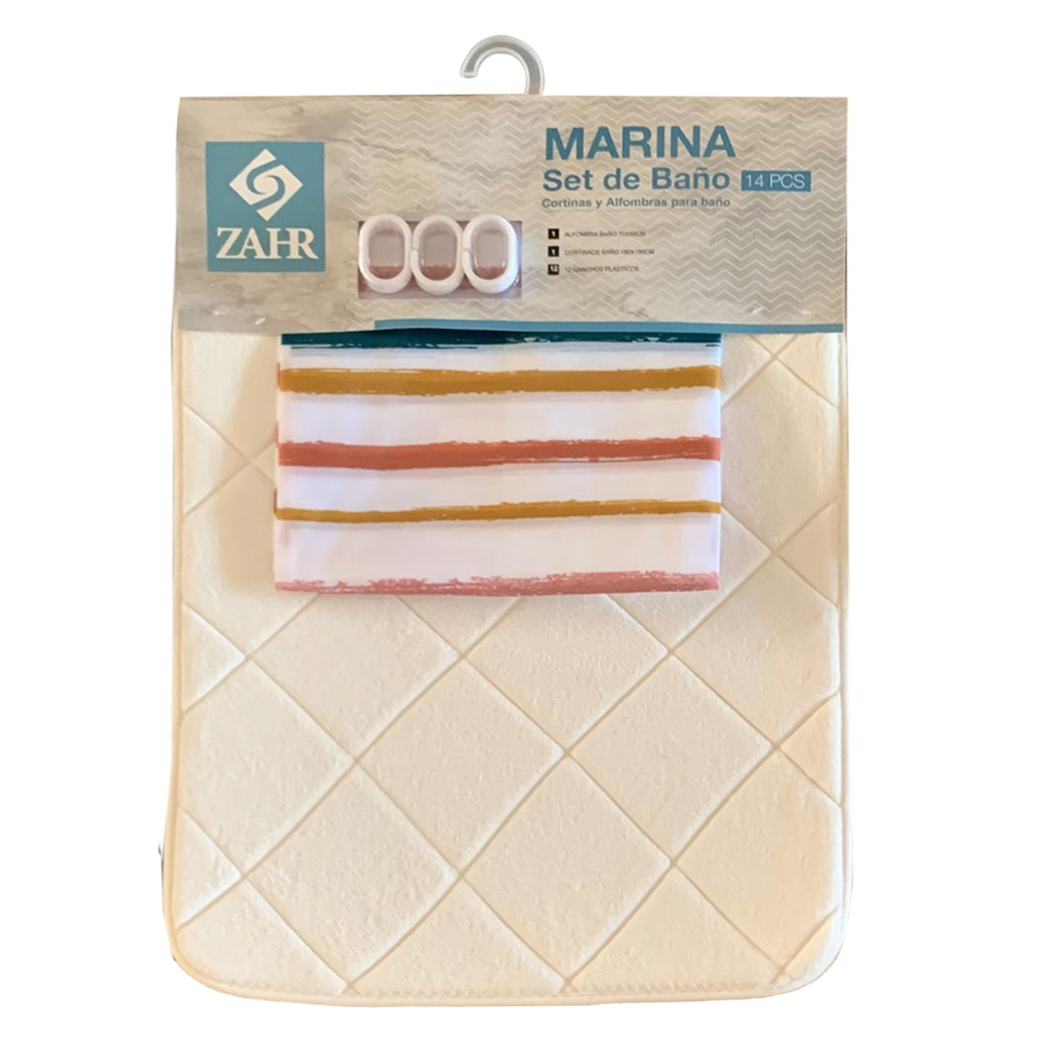 Zahr - Juego De Baño Piso + Cortina