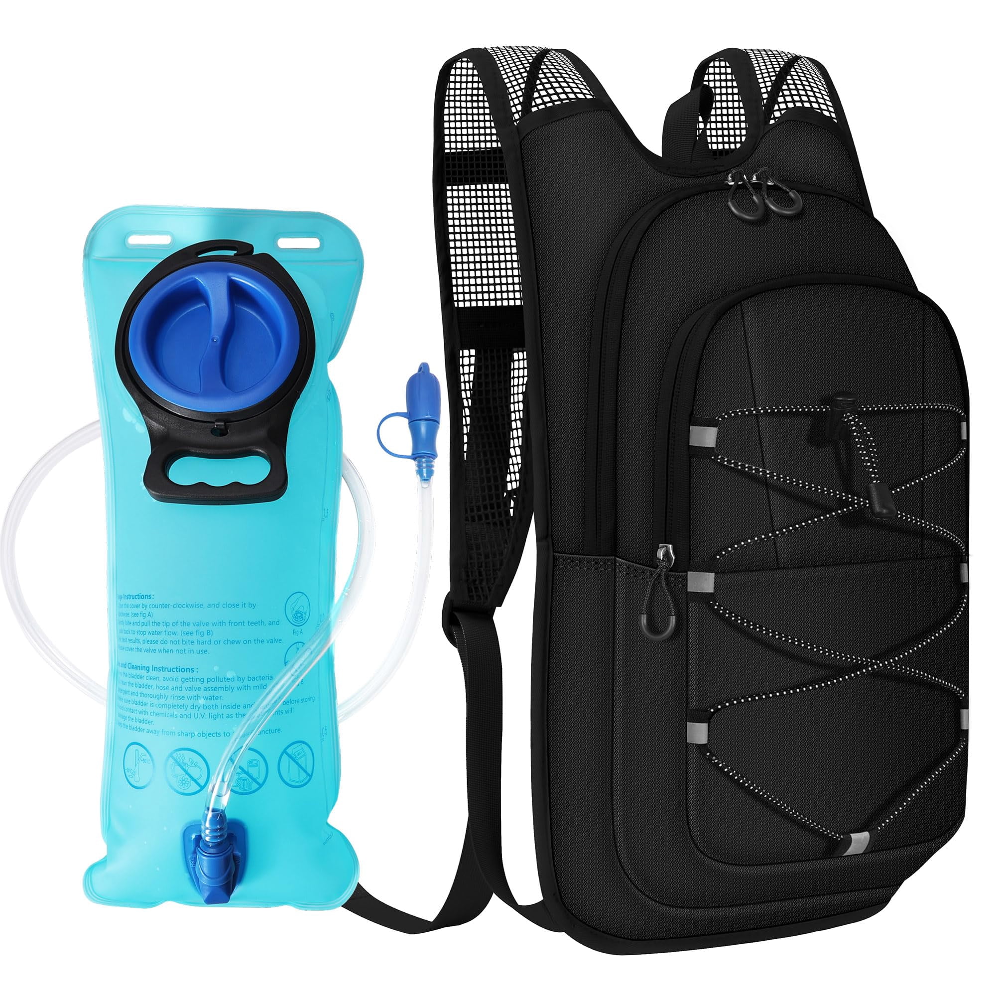 Mochila De Hidratación Miycoo De 10 Litros Con Bolsa De Agua De 2 Litros Negra