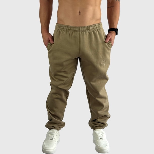 Pantalon Deportivo Jogger Relax Cotton Beige Hombre Konko
