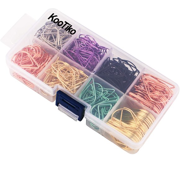 Clips de papel KOOTIKO 300 unidades multicolores, tamaños surtidos