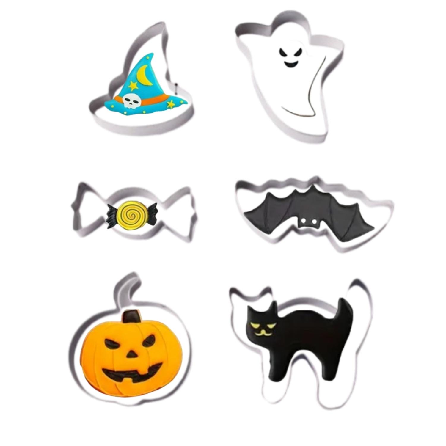 Genérico - Cortador Galletas Halloween C 6Pcs Blanco