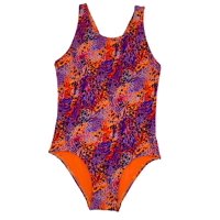 Samia - Traje De Baño Básico De Niña Estampado Naranja 4