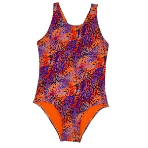 Samia - Traje De Baño Básico De Niña Estampado Naranja 4