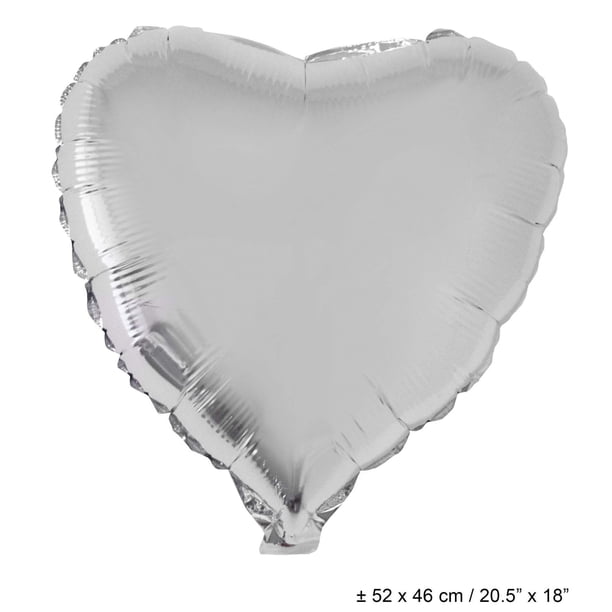 Globo de aluminio con forma de corazón, divertido, Estados Unidos, 18 x 19 cm, plateado