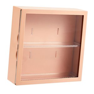 Magideal - Caja De Exhibición Montada En La Pared De 2 Capas Gabinete De Encimera Con Puerta, Caja De Almacenamiento De Caja De Exhibición Transparente Para Mini Café