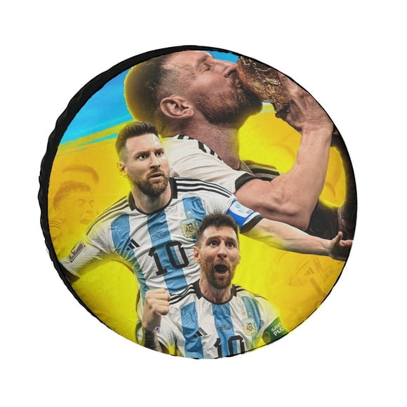 Lionel Messi Funda para neumático de repuesto de tela Oxford - Tela Oxford 82CM