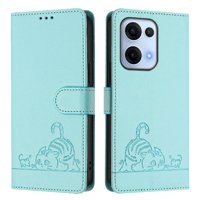 Funda Tipo Cartera Foxdock Para Oppo Reno13 Con Soporte, Ranuras, Rfid, Diseño De Gato
